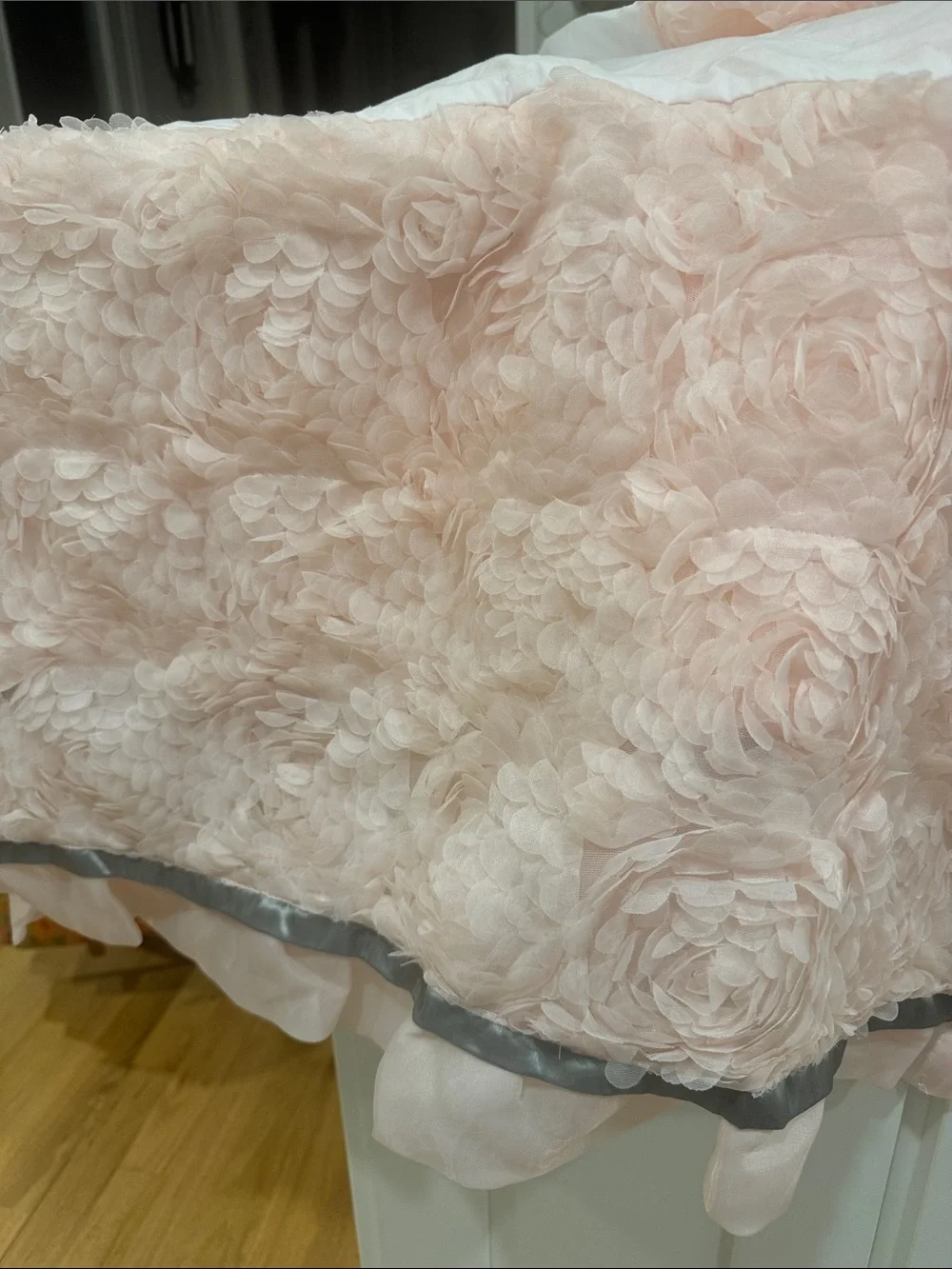 The Peanutshell Arianna Pink Crib DUST RUFFLE  / Pink